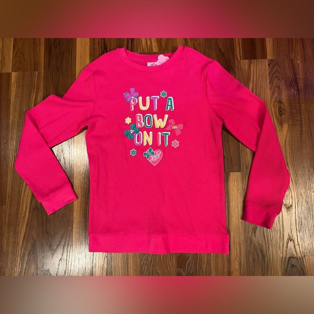 Jo Jo Siwa PUT a bow on it long sleeve knit shirt